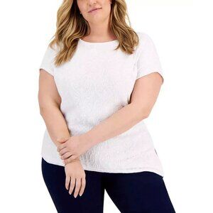 JM Collection Women's Plus Size 4X Paisley Textured Dolman Sleeve Top PM137AFA